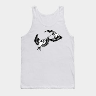 Birds fighting for worm Tank Top